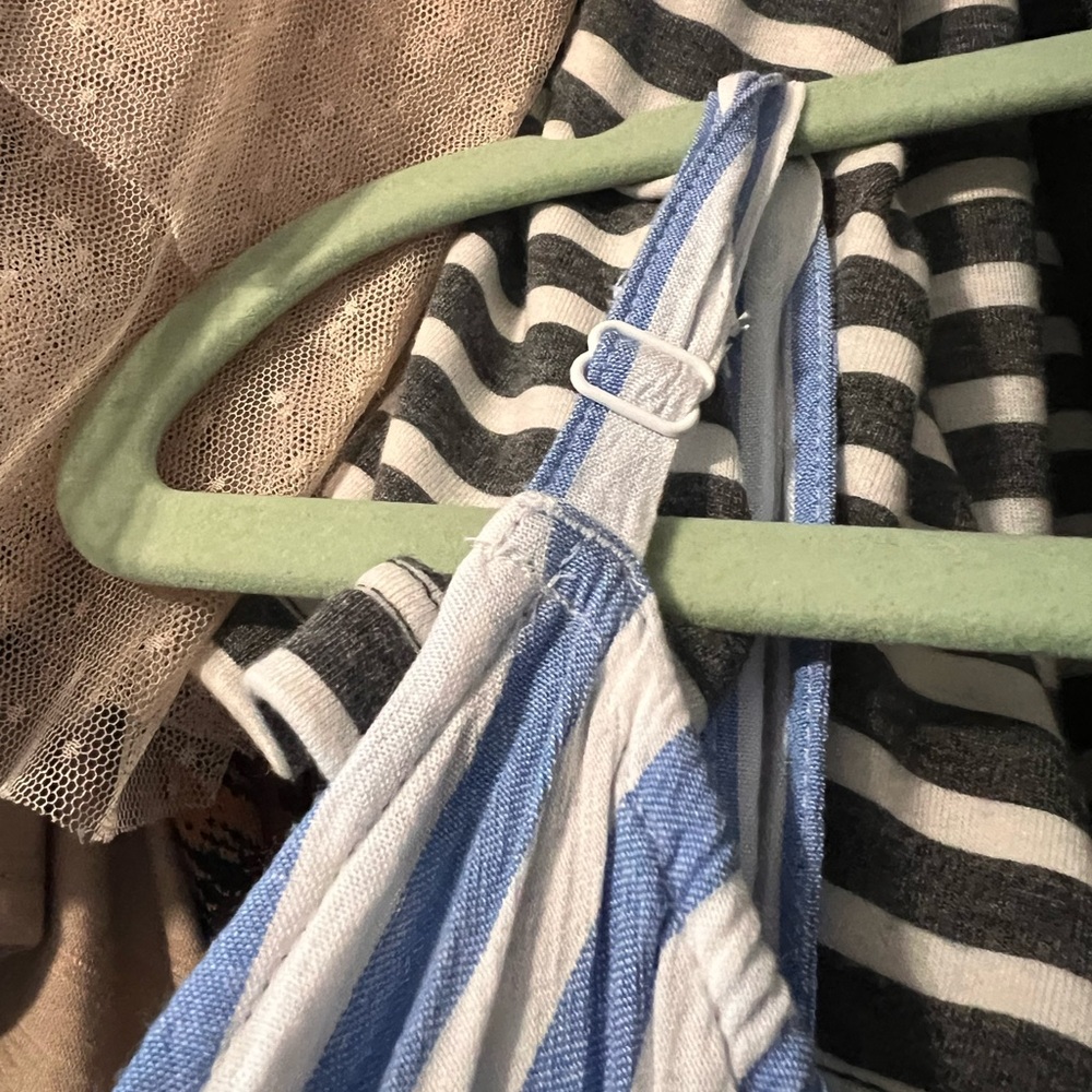 Blue and White Striped Maxi Dress - Picture 3 of 4